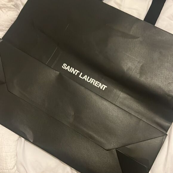 SAINT LAURANT Black Shopping Bag - Black Ribbon Handle - Excellent Condition - Picture 4 of 4